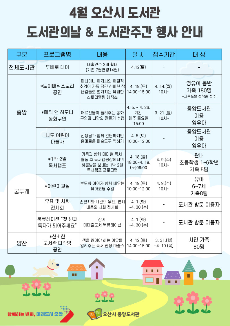 도서관의 날 도서관주간 행사계획